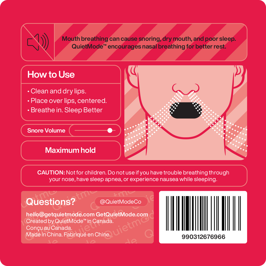 QuietMode™ Full Closure Mouth Tape – Deep Hold for Restorative Sleep
